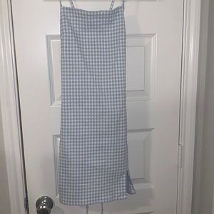 Super cute White & Blue checkered mini dress from Garage! Never worn!
